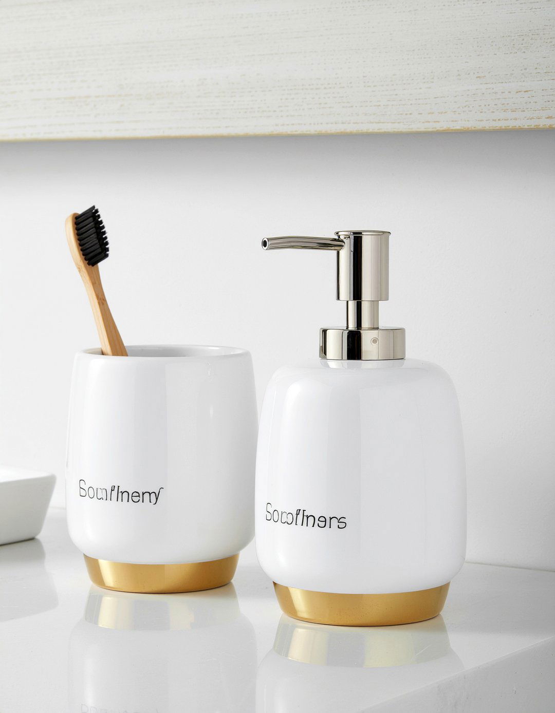 Matching soap dispenser set - 30 bathroom easy update ideas