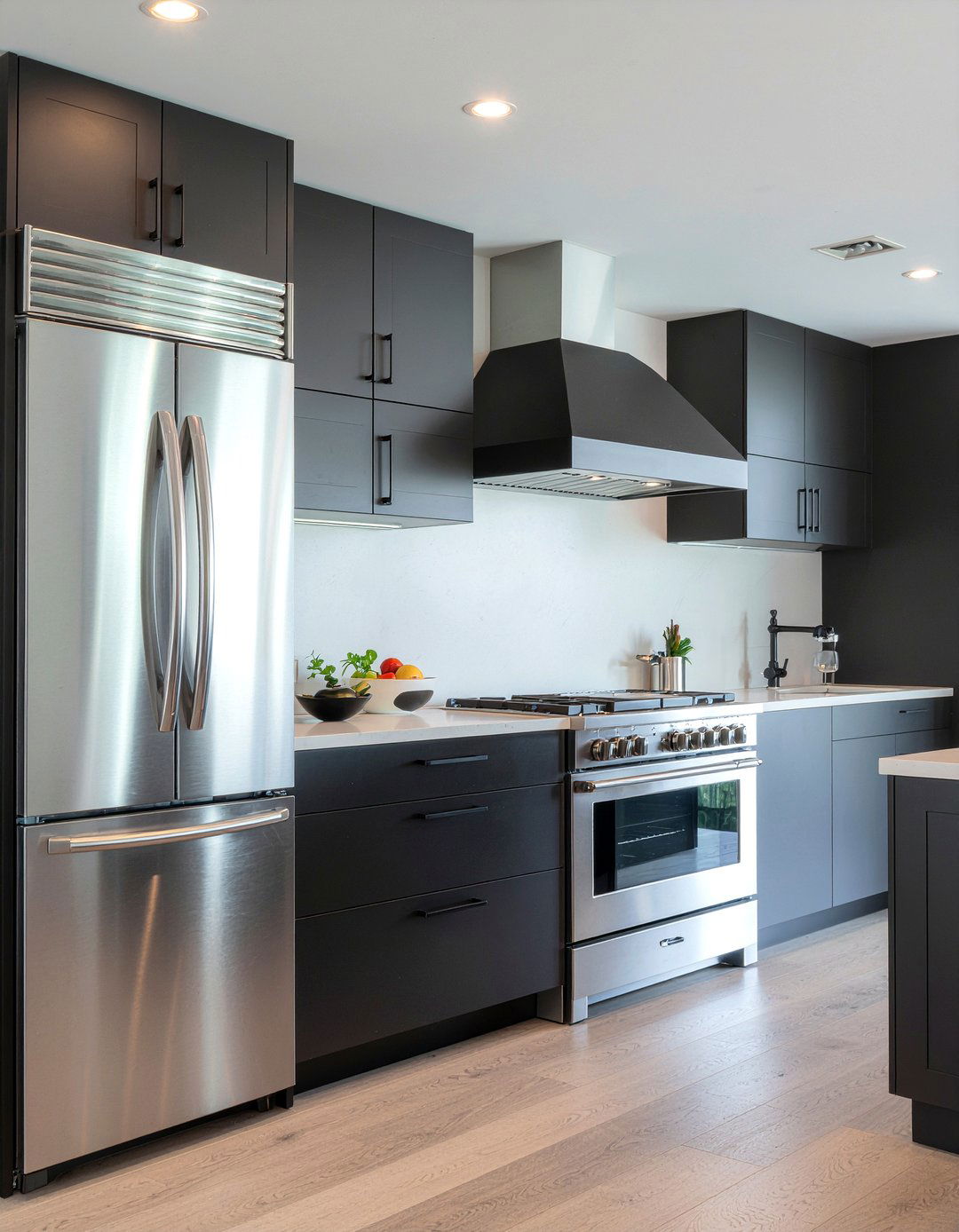 Matte Black And Stainless Steel - 30 kitchen finish mixing ideas