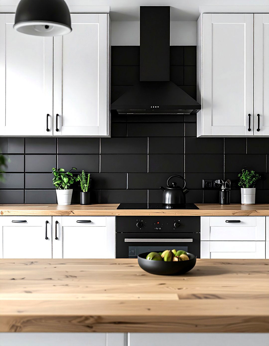 Matte Black Backsplash Tile - 30 peel and stick kitchen ideas