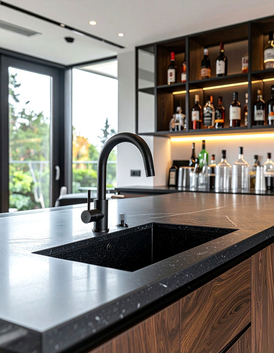 Matte Black Bar Faucet - 30 black kitchen faucet ideas