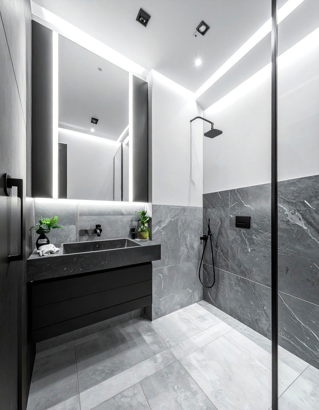 Matte Black Bar Light - 30 bathroom lamp ideas