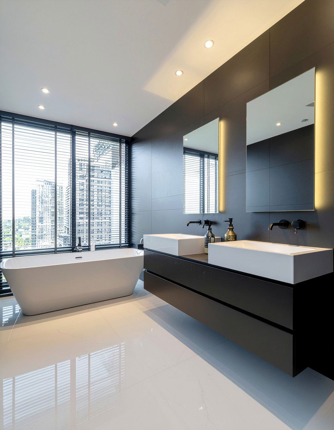 Matte Black Bathroom - 30 bathroom color ideas