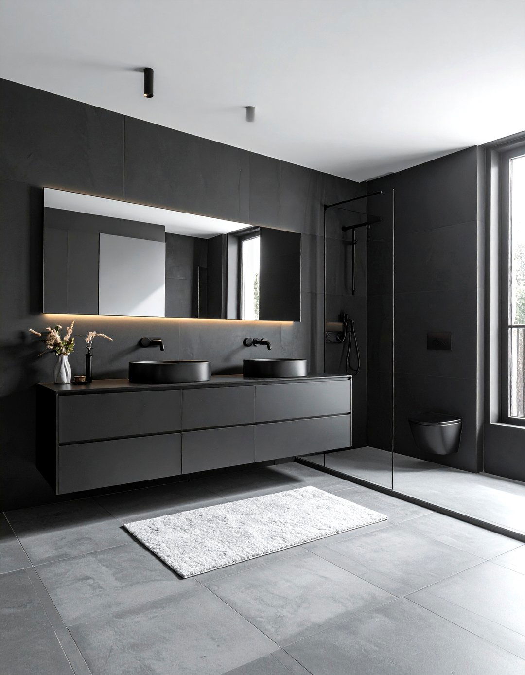 Matte Black Bathroom - 30 dark bathroom ideas