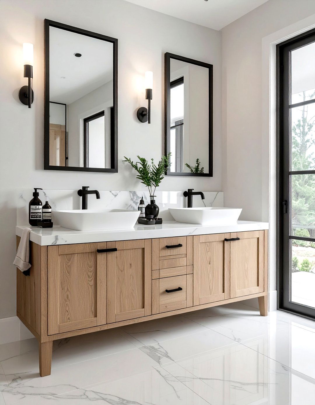 Matte Black Bathroom Faucets Suite - 30 modern farmhouse decor ideas