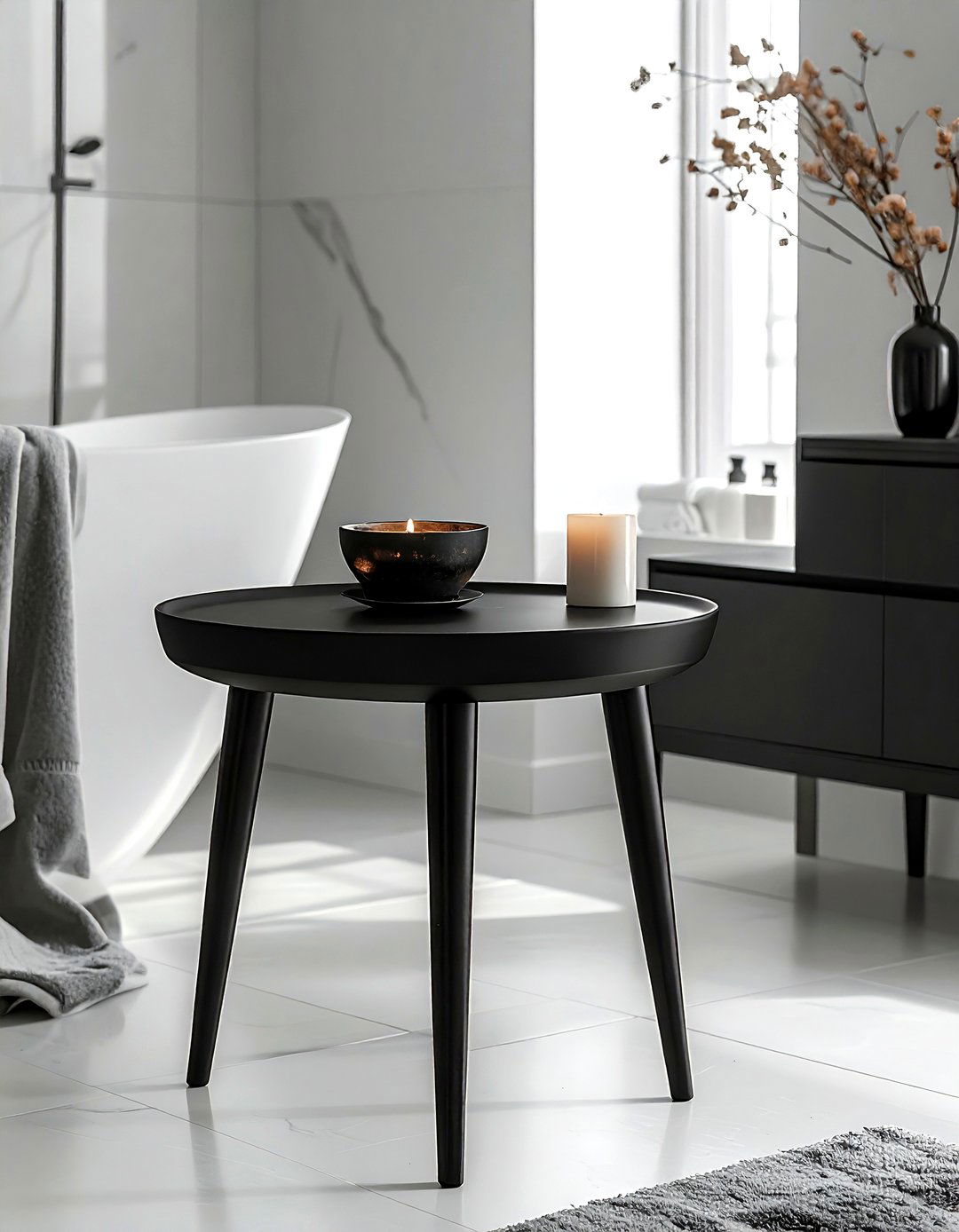 Matte Black Bathroom Table - 30 black bathroom furniture ideas