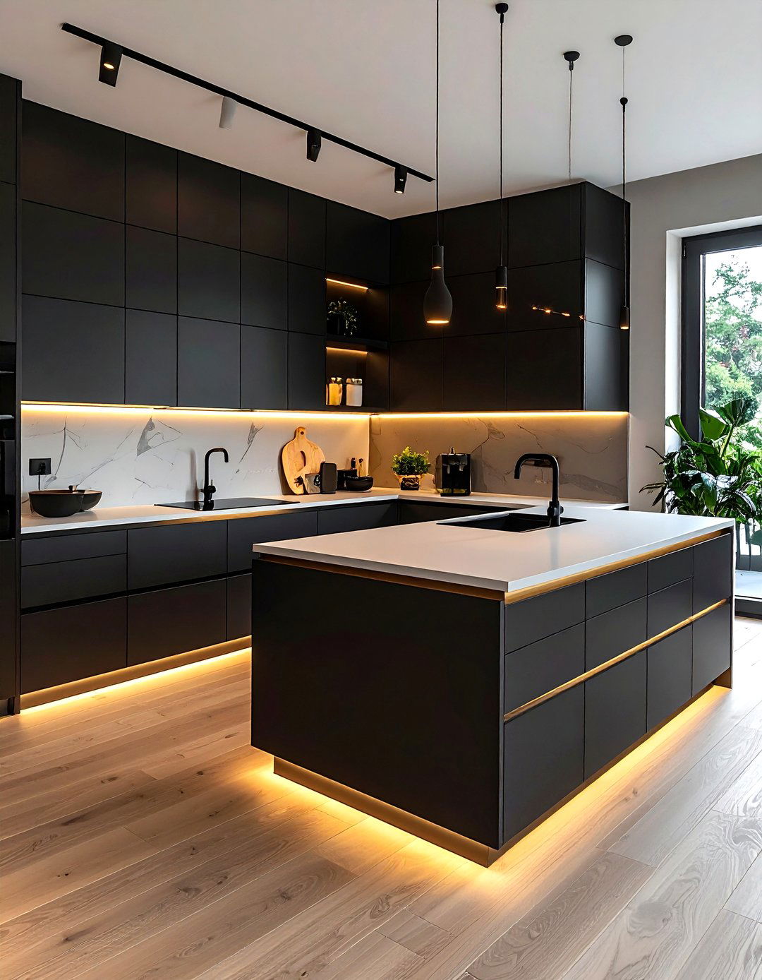 Matte Black Cabinets - 30 black accent kitchen ideas