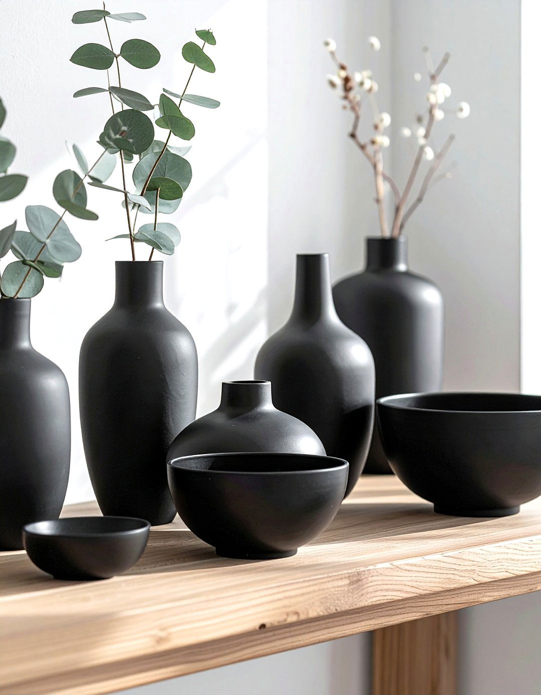 Matte Black Ceramics - 30 pottery decor ideas