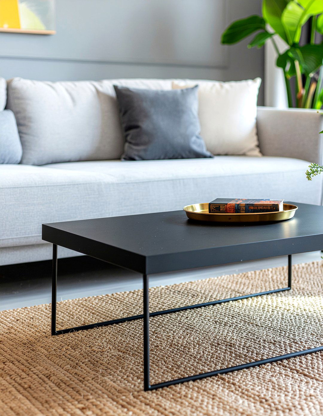 Matte Black Coffee Table - 30 living room black furniture ideas