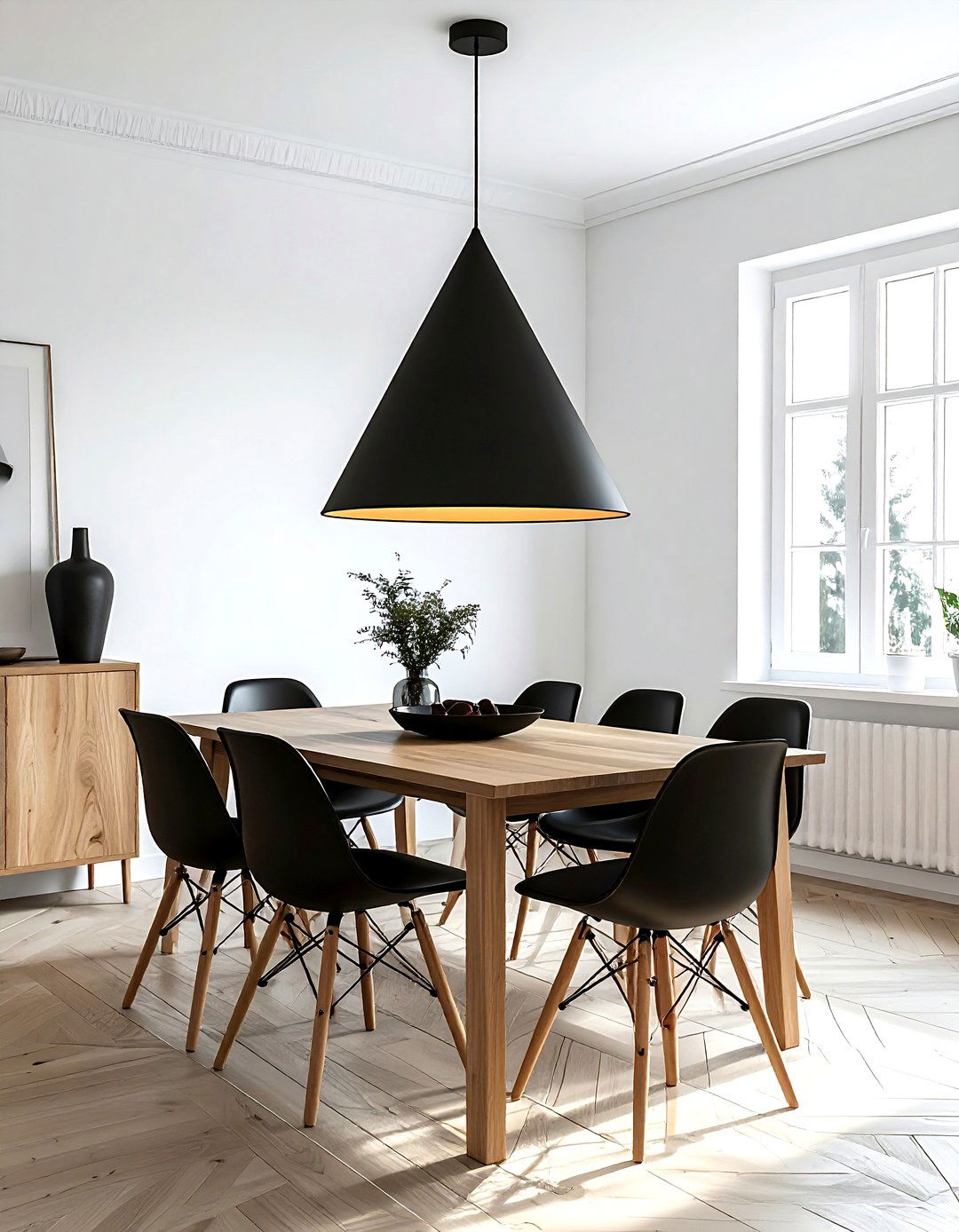 Matte Black Cone - 30 dining room lighting design