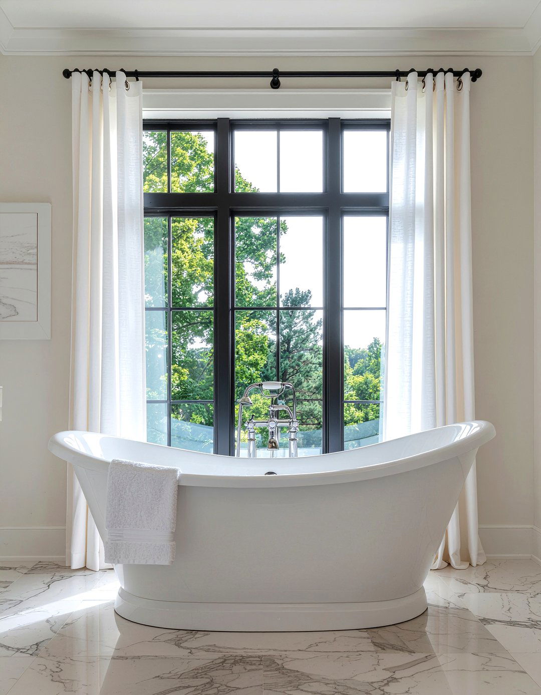 Matte Black Curtain Rod - 30 matte black bathroom hardware ideas