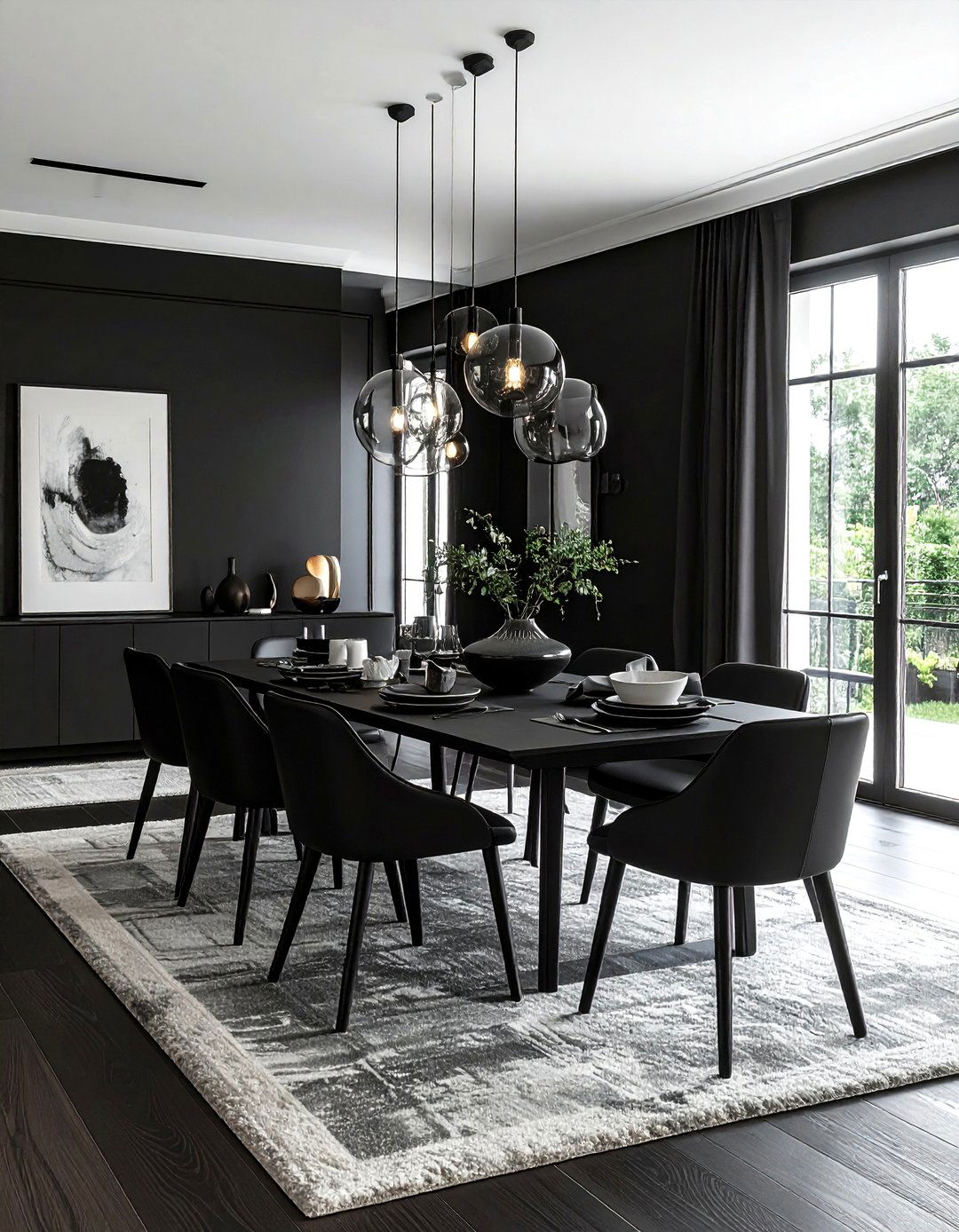 Matte Black Dining Room - 30 black dining room ideas