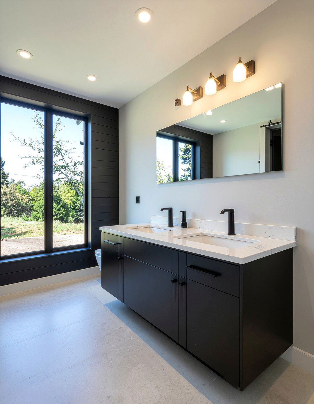 Matte Black Double Vanity - 30 master bathroom double vanity ideas