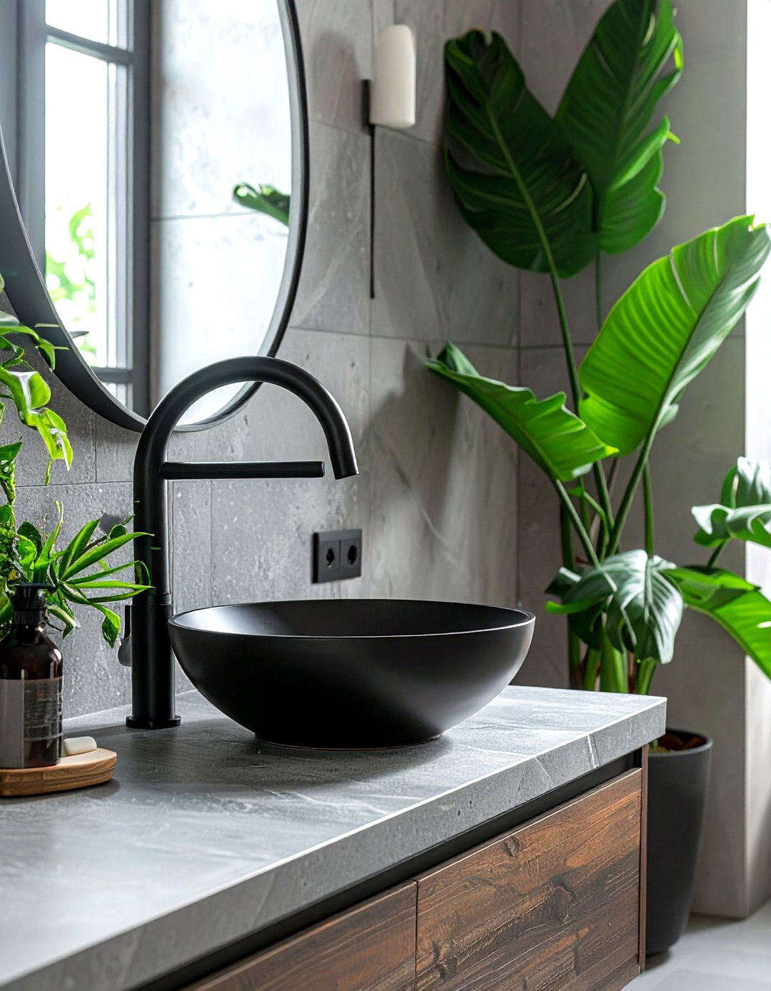 Matte Black Faucet - 30 bathroom vanity accent ideas