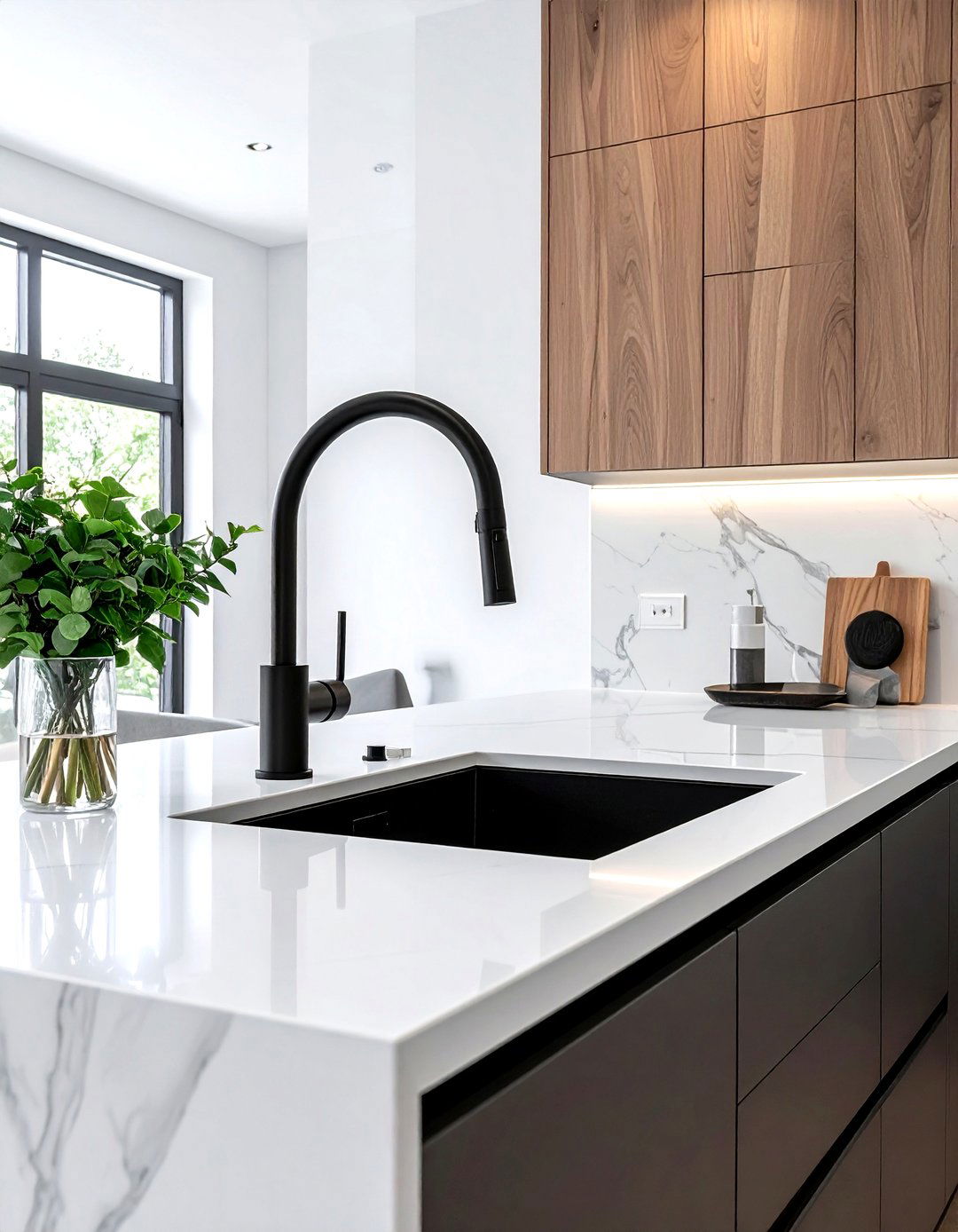 Matte Black Faucet - 30 California kitchen ideas