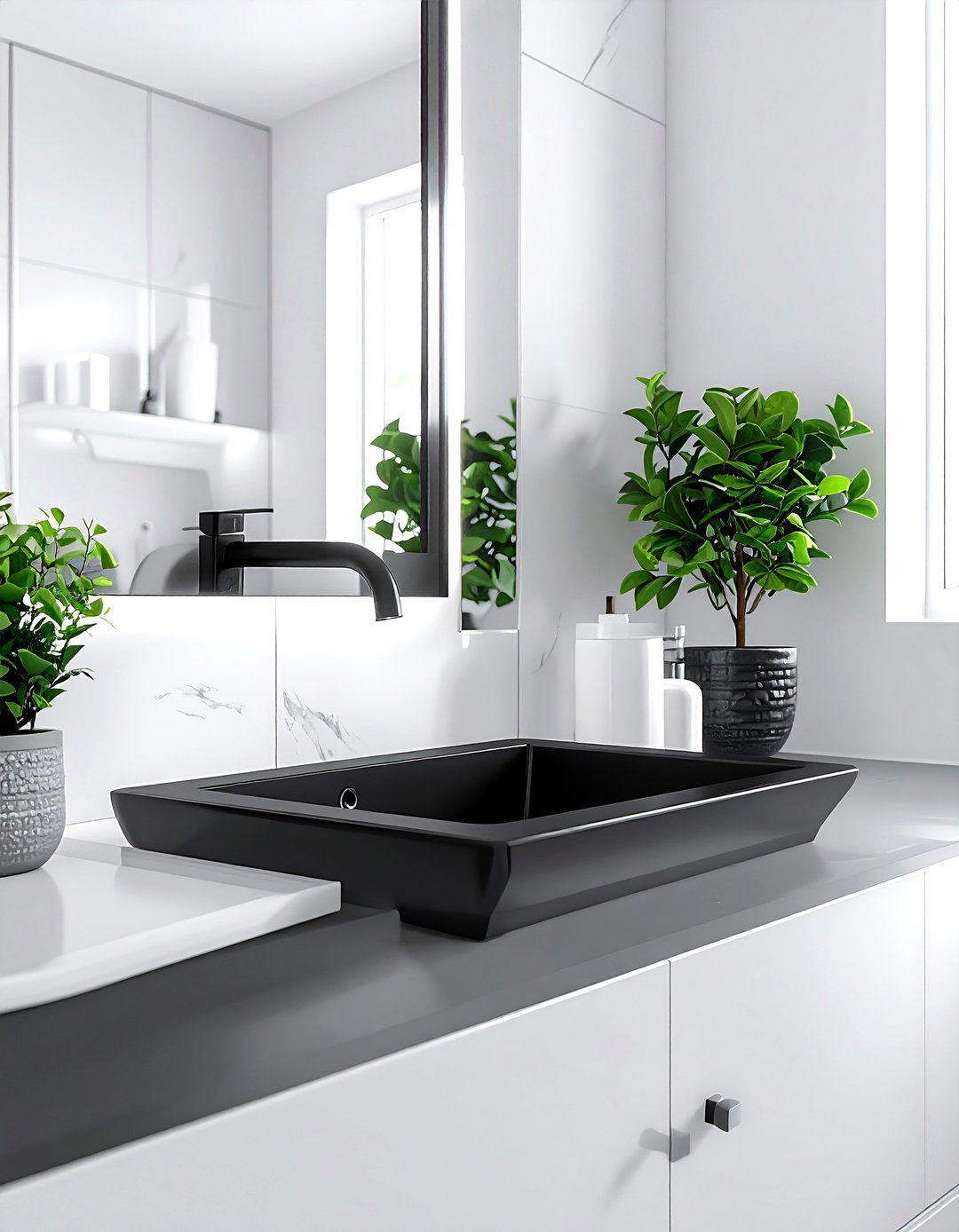 Matte Black Faucet - 30 quick bathroom makeover ideas