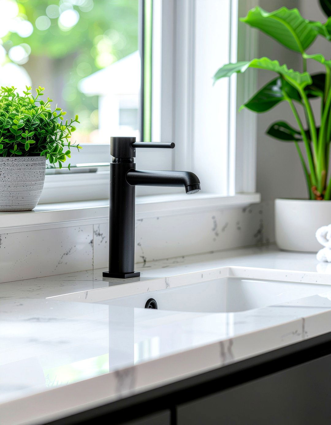 Matte Black Faucet - 30 bathroom finishing touch ideas
