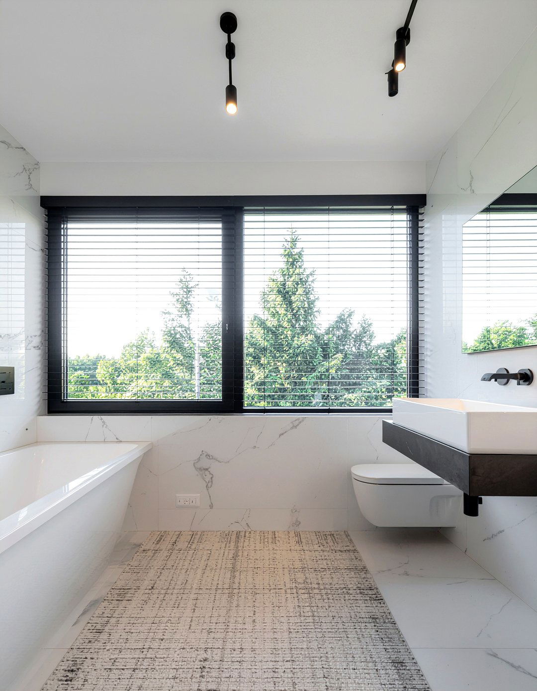 Matte Black Fixture - 30 bathroom ceiling light ideas