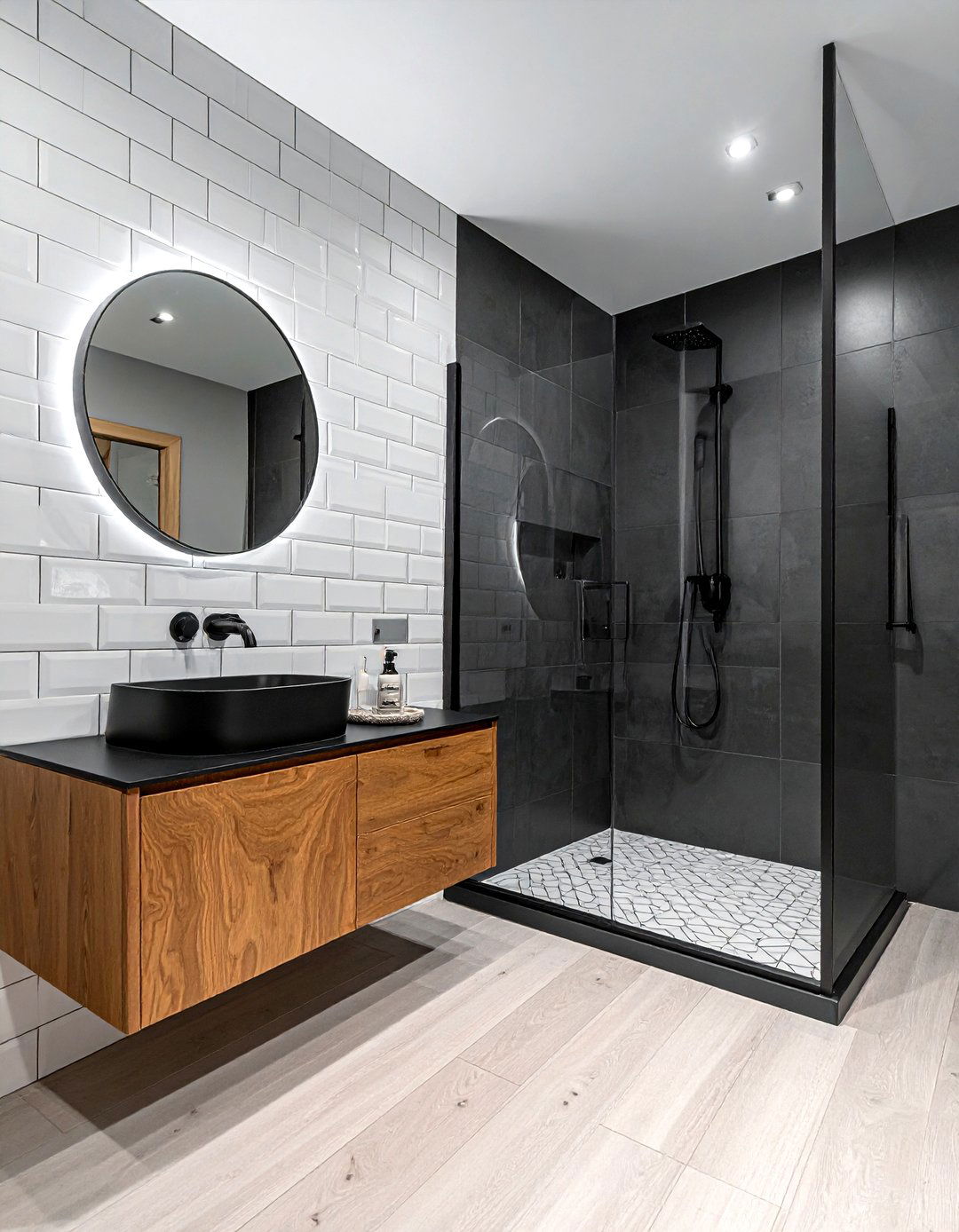 Matte Black Fixtures - 30 transitional bathroom ideas