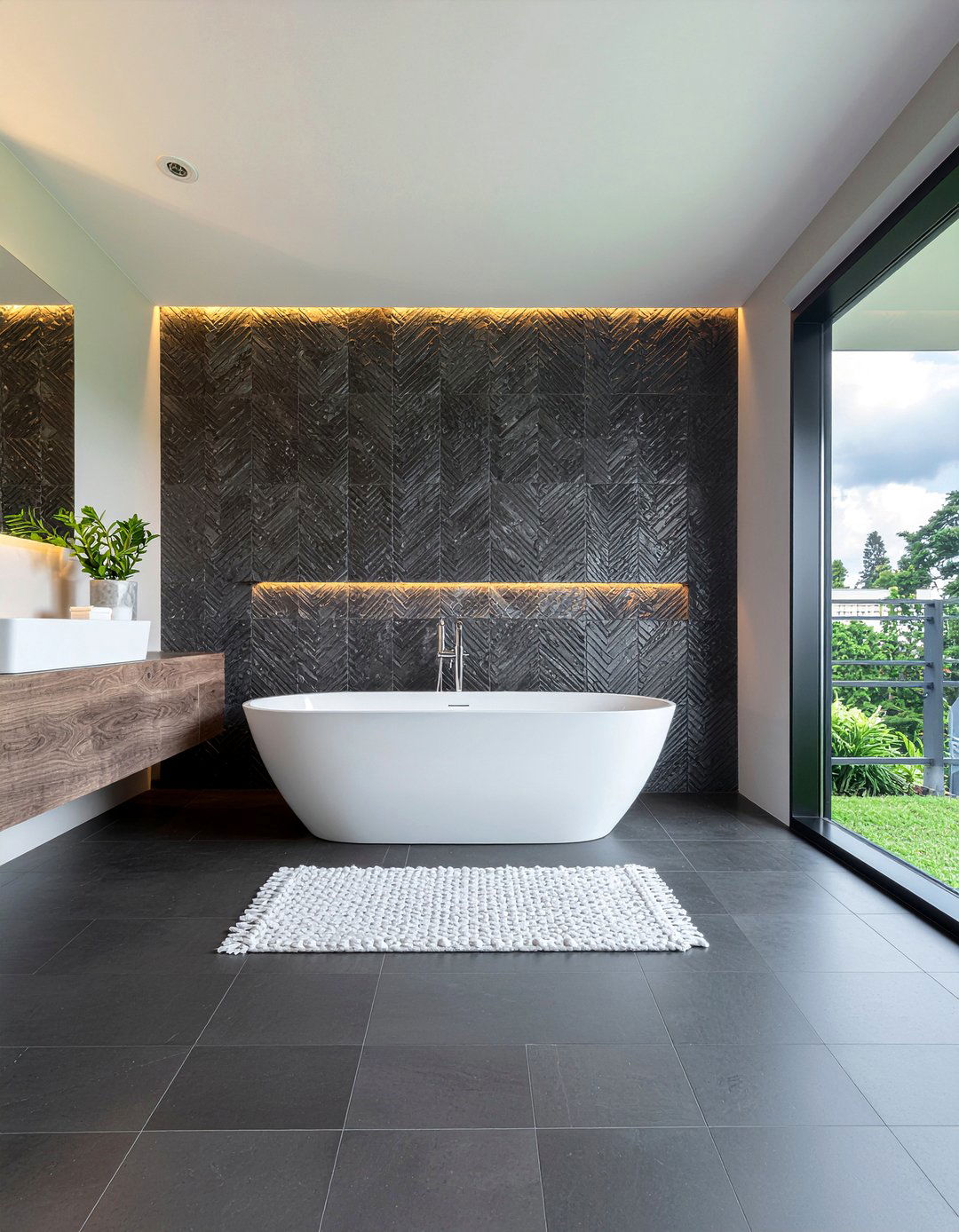 Matte Black Fluted Tile Bathroom - 30 fluted tile bathroom ideas