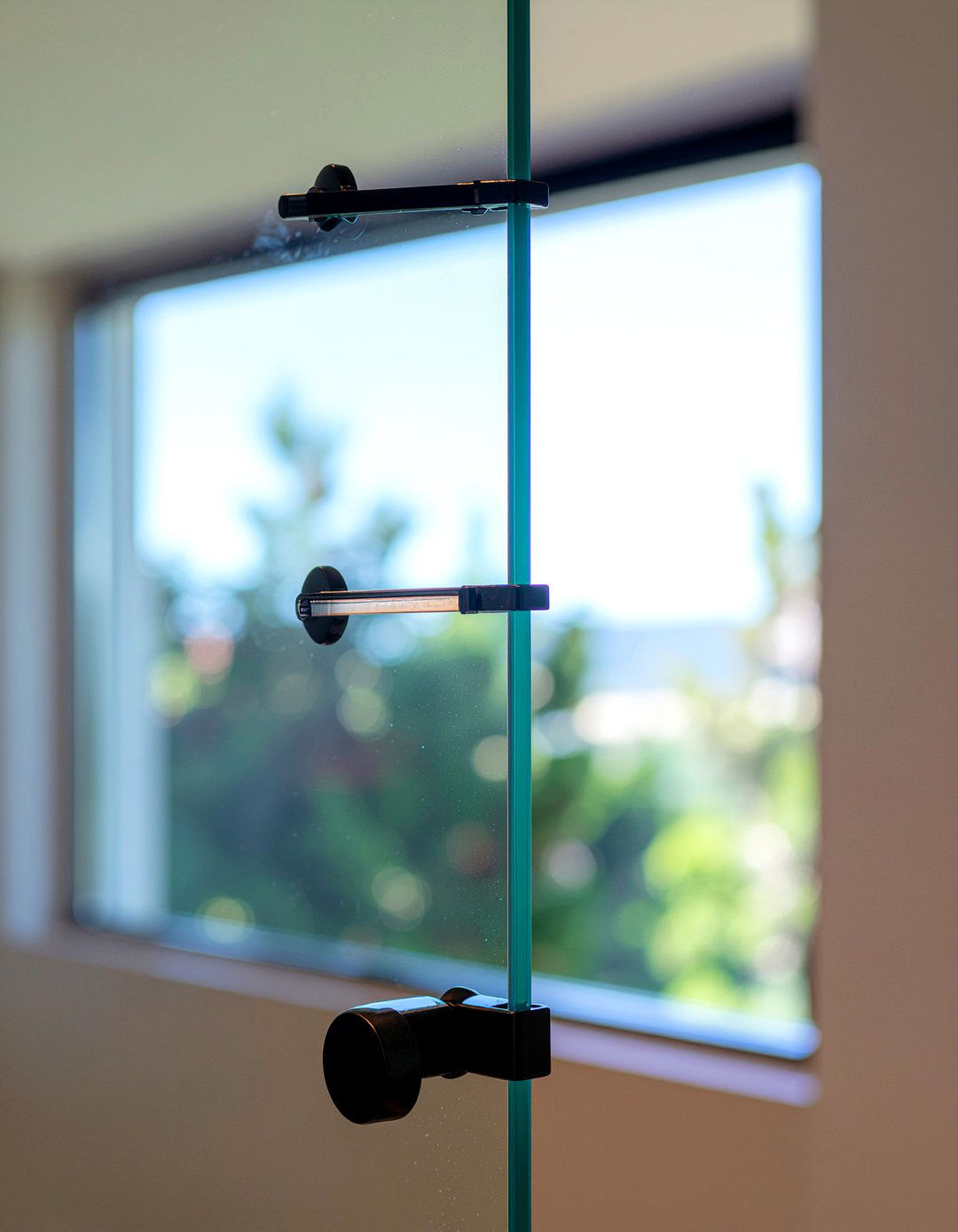 Matte Black Glass Clamp - 30 matte black bathroom hardware ideas