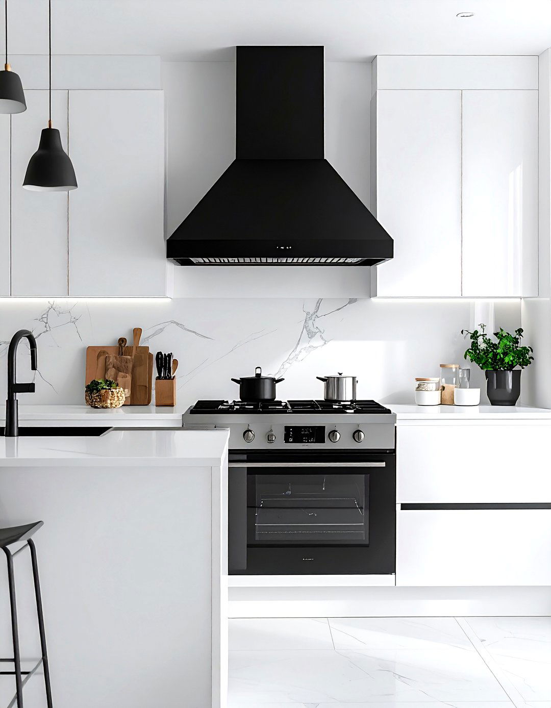 Matte Black Hood - 30 vent hood kitchen ideas