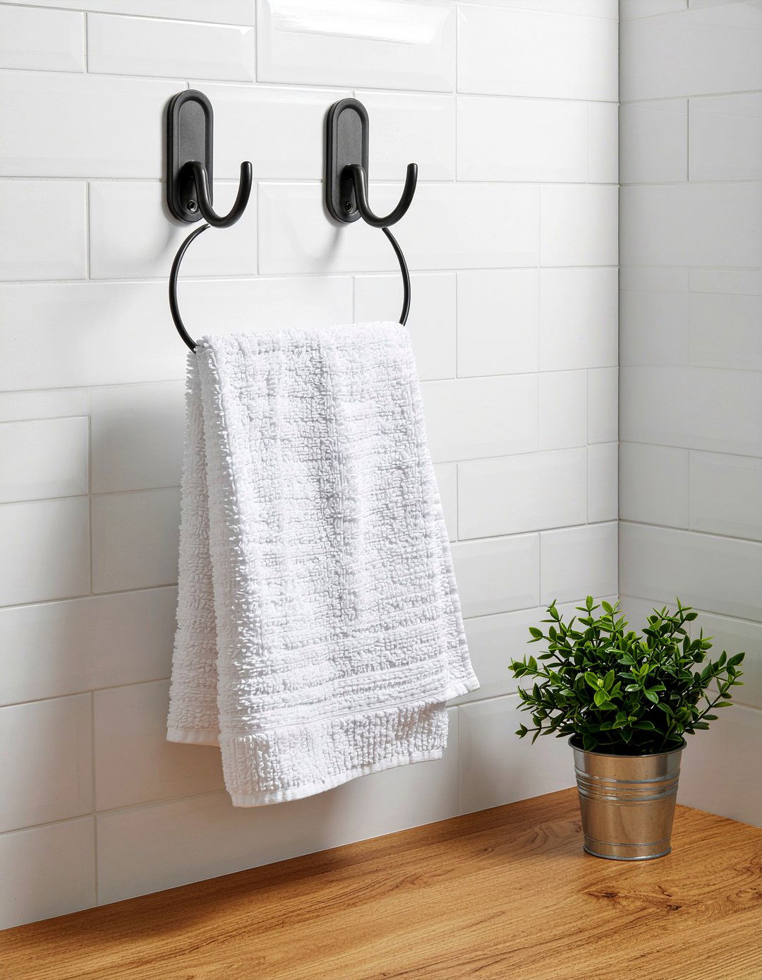 Matte Black Hook - 30 bathroom towel hook ideas