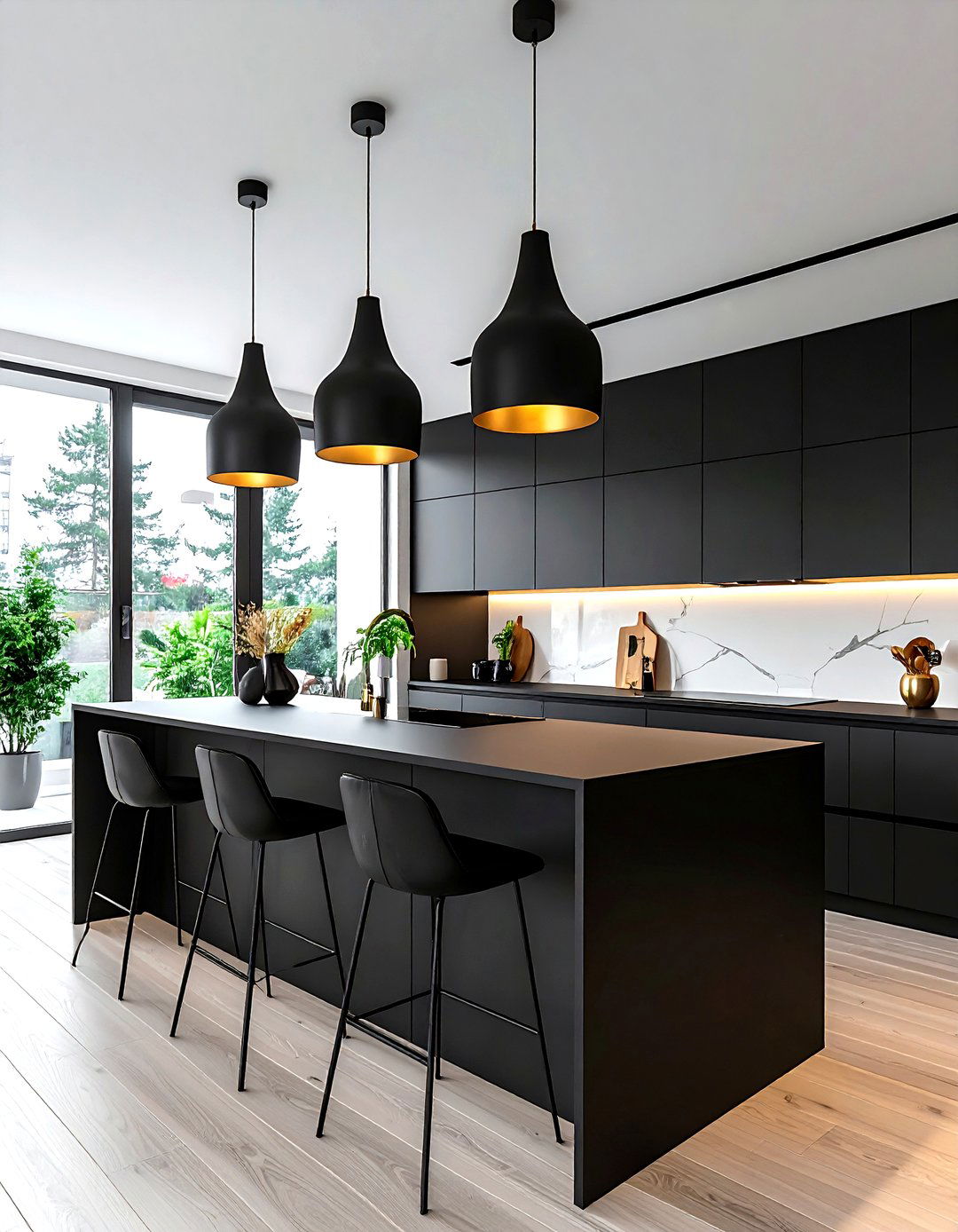 Matte Black Kitchen Pendant Lamp - 30 matte black kitchen ideas