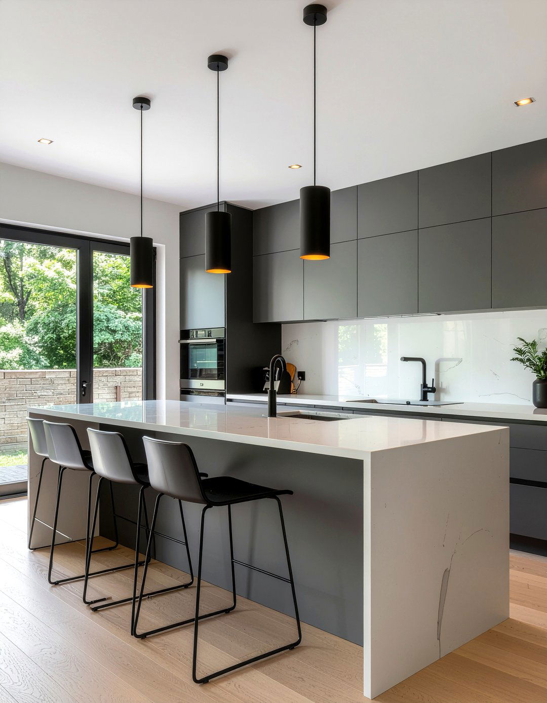 Matte Black Kitchen Pendants - 30 modern pendant kitchen ideas