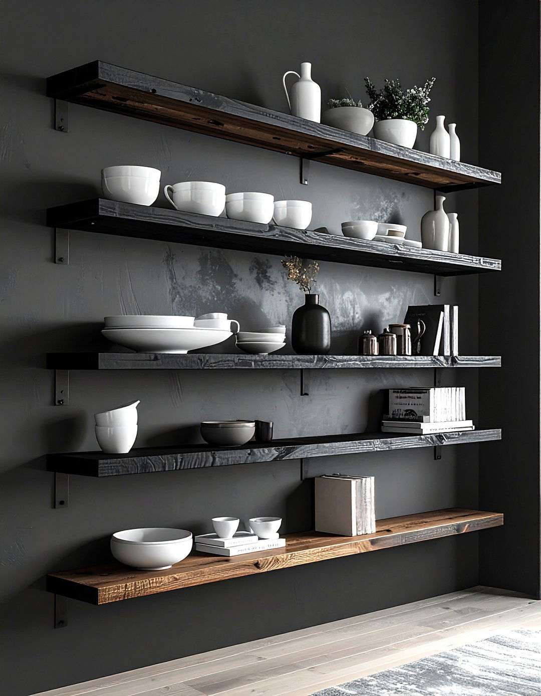 Matte Black Kitchen Wall Shelf - 30 matte black kitchen ideas