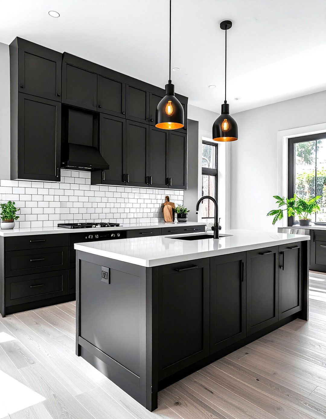 Matte Black Kitchen White Tile - 30 matte black kitchen ideas