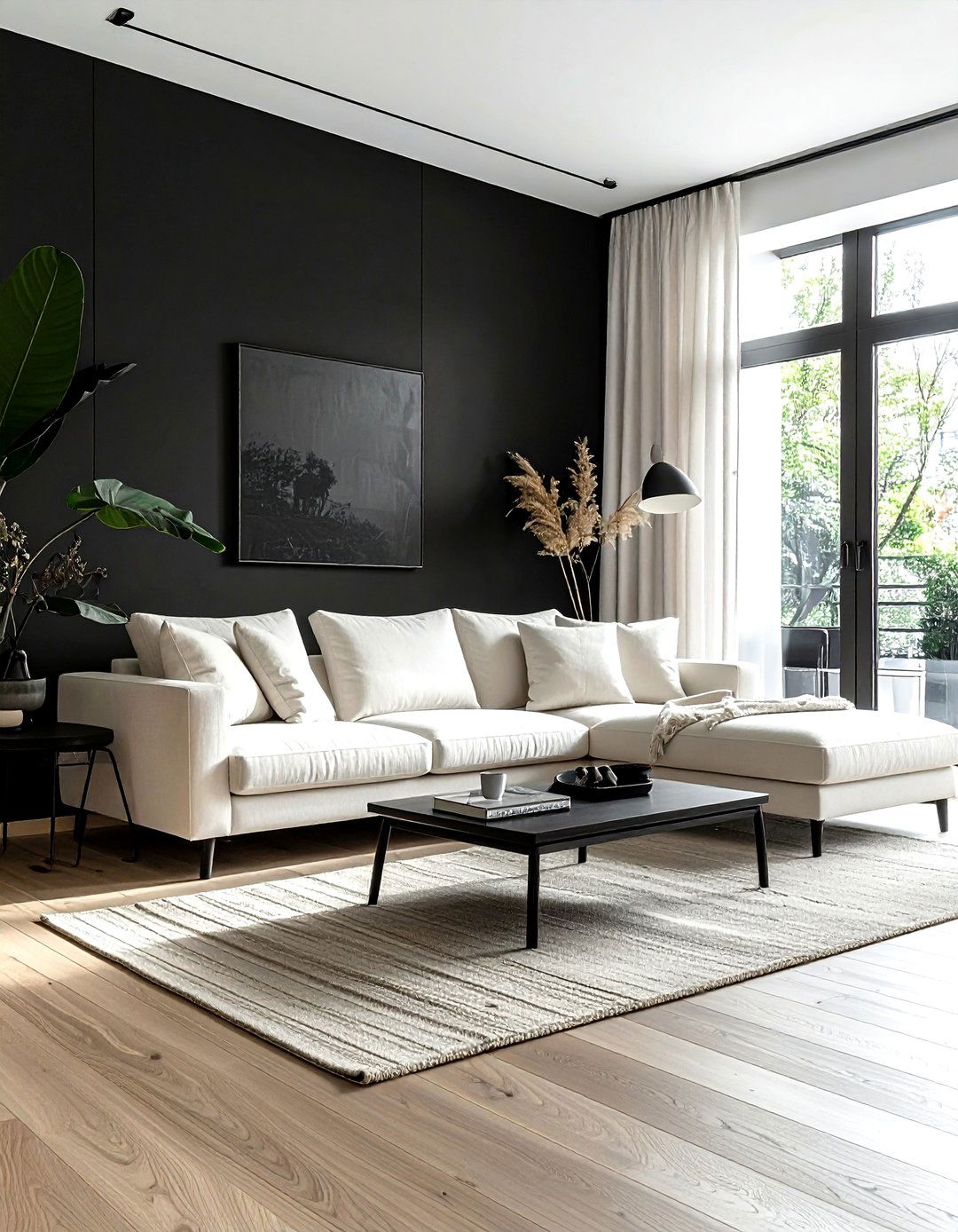 Matte Black Living Room - 30 living room black walls