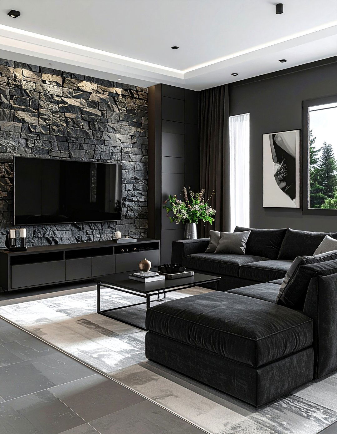 Matte Black Living Room Furniture - 30 black living room furniture ideas