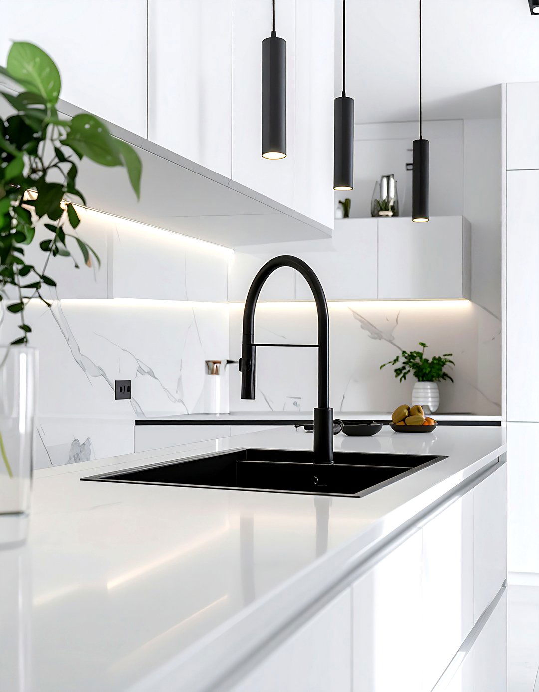 Matte Black Modern Pot Filler - 30 pot filler kitchen ideas