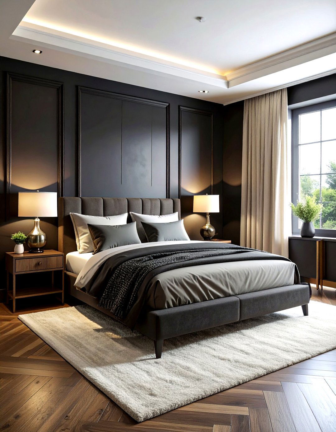 Matte Black Paint - 30 modern black bedroom ideas