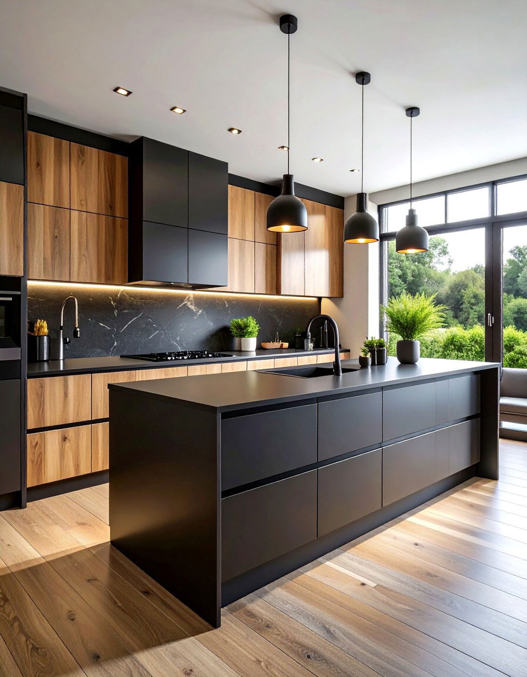 Matte Black Porcelain Kitchen - 30 porcelain countertop kitchen ideas