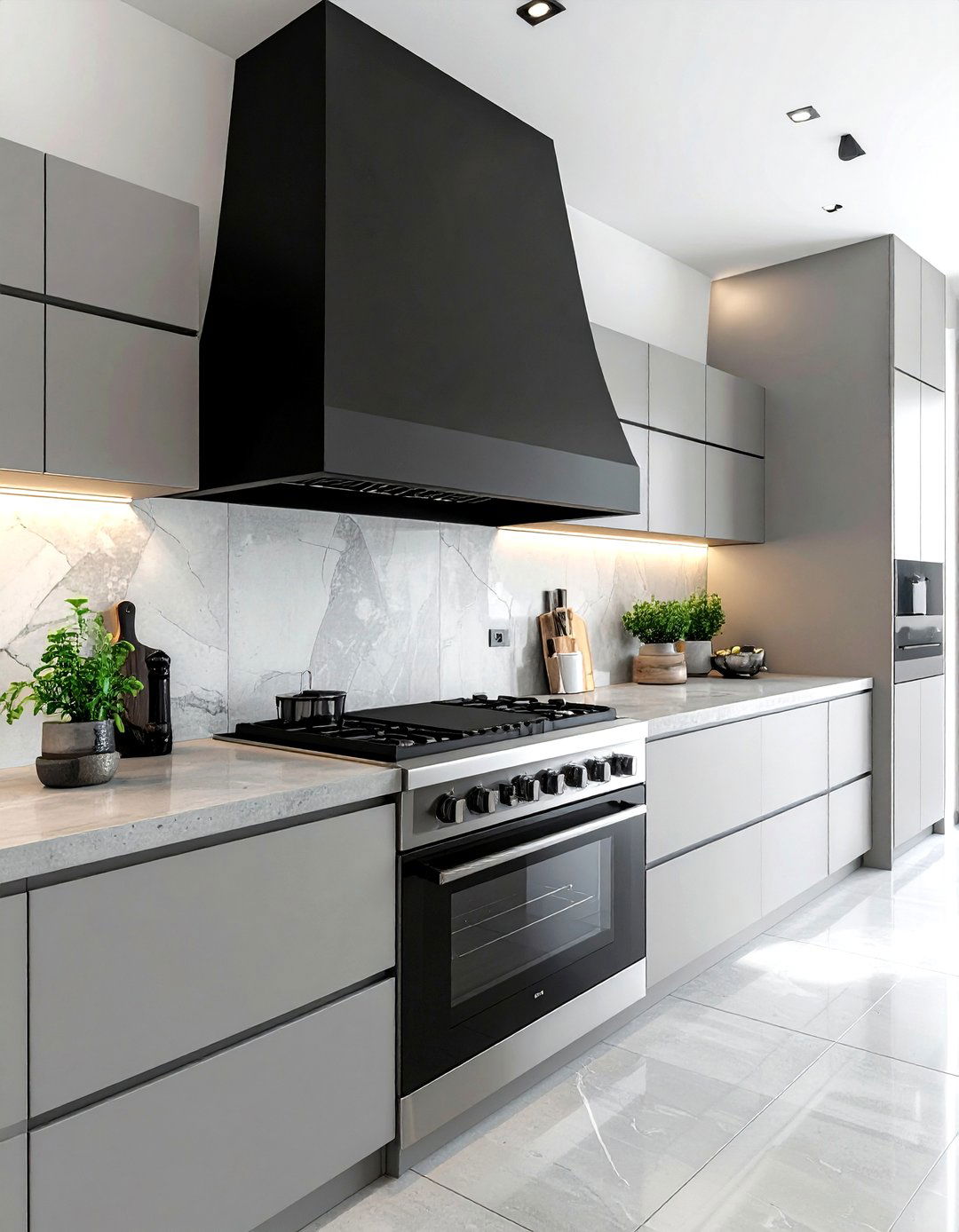 Matte Black Range Hood - 30 black hood kitchen ideas