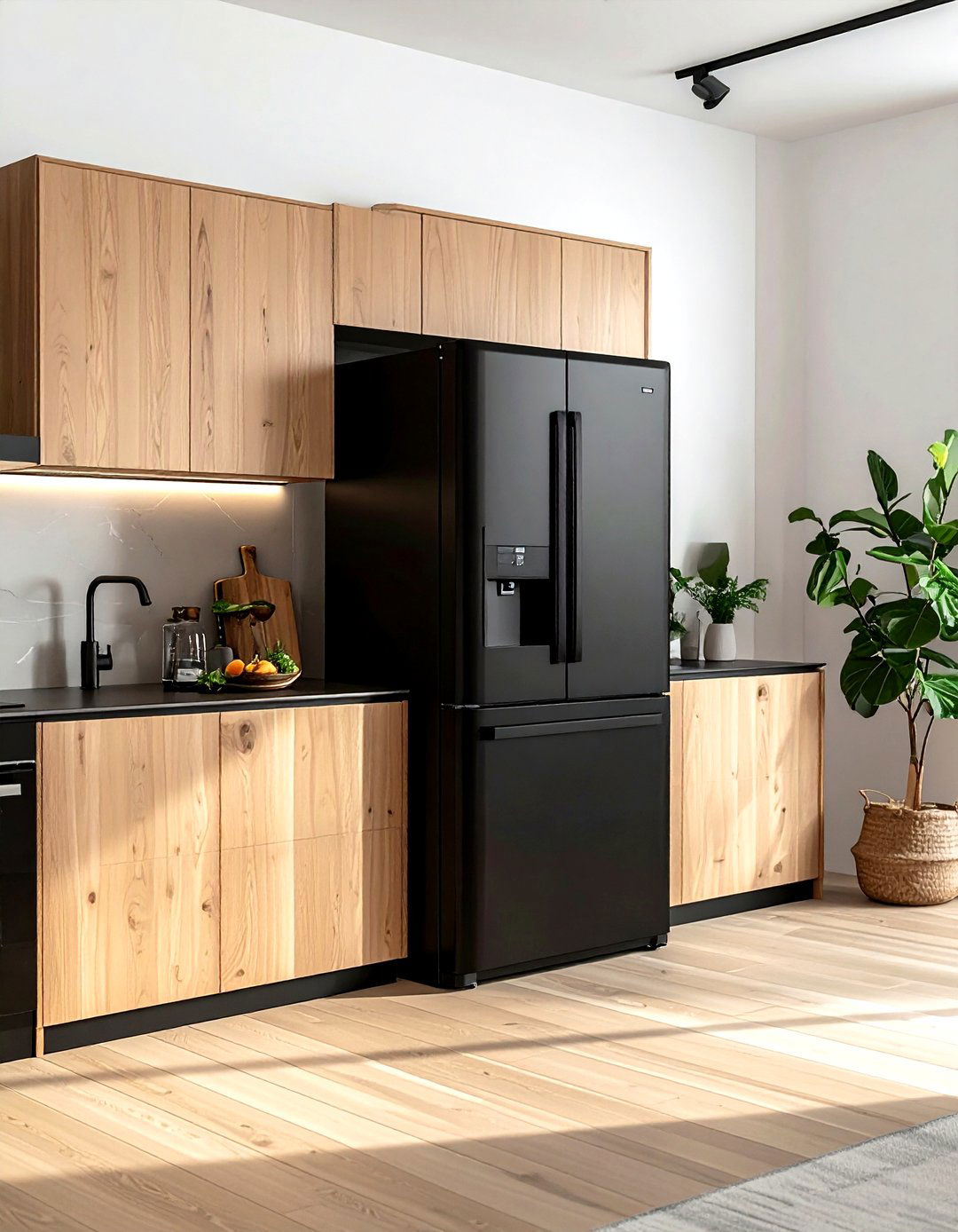 Matte Black Refrigerator - 30 kitchen refrigerator ideas