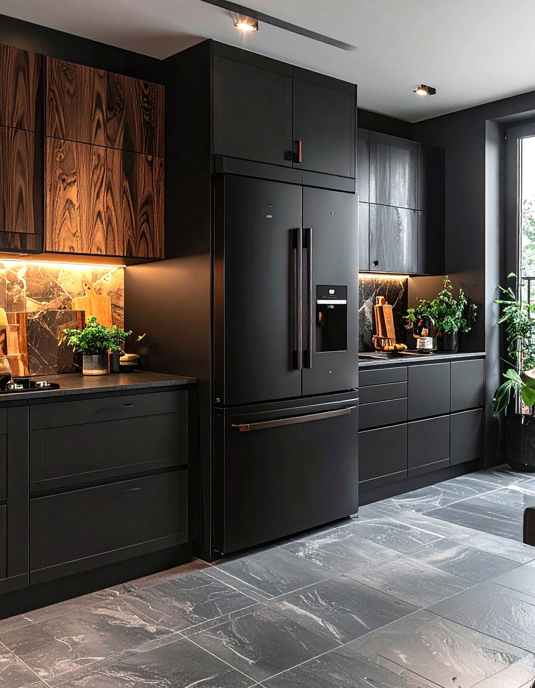 Matte Black Refrigerator - 30 French door refrigerator kitchen ideas