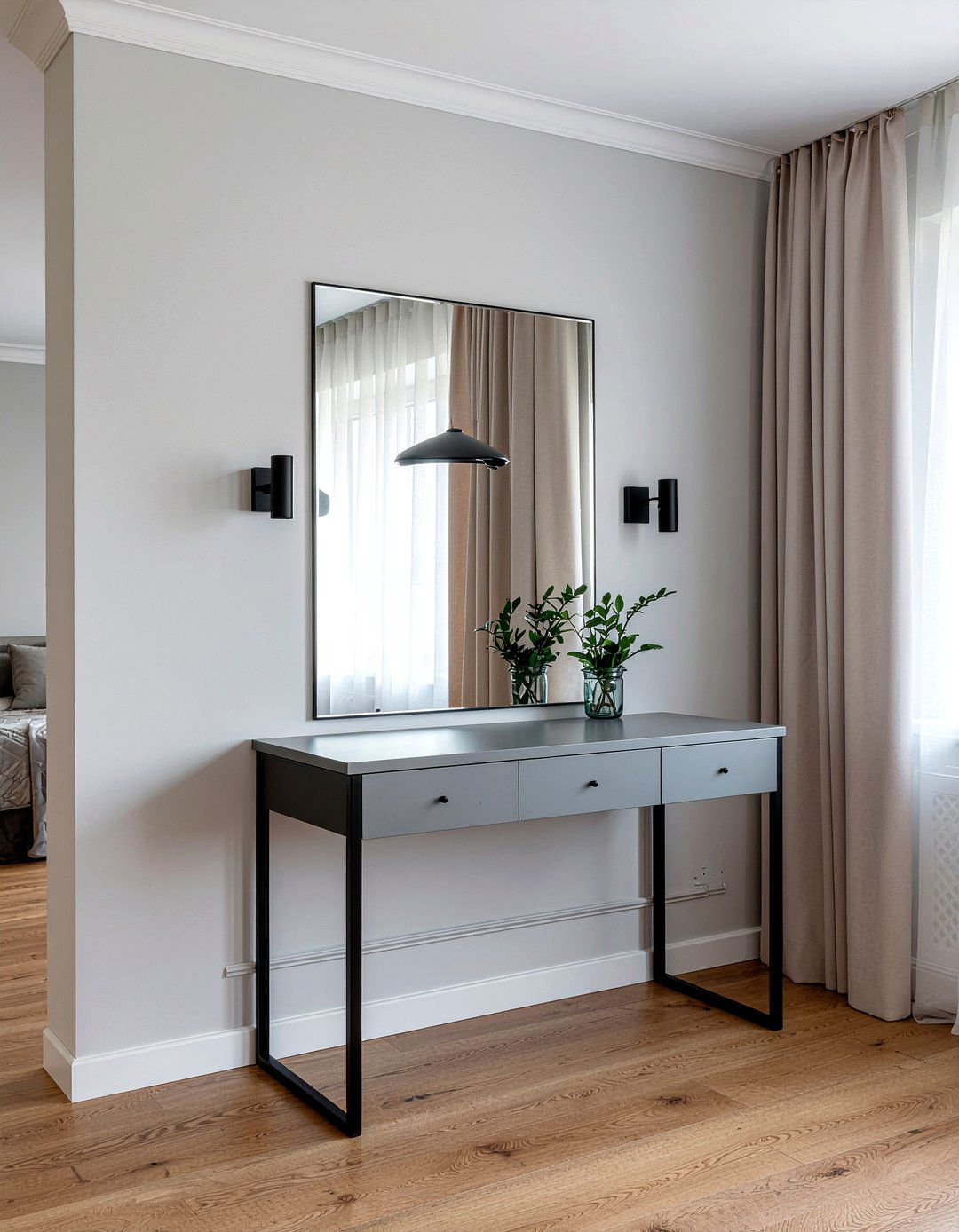 Matte Black Sconce - 30 bedroom vanity lights