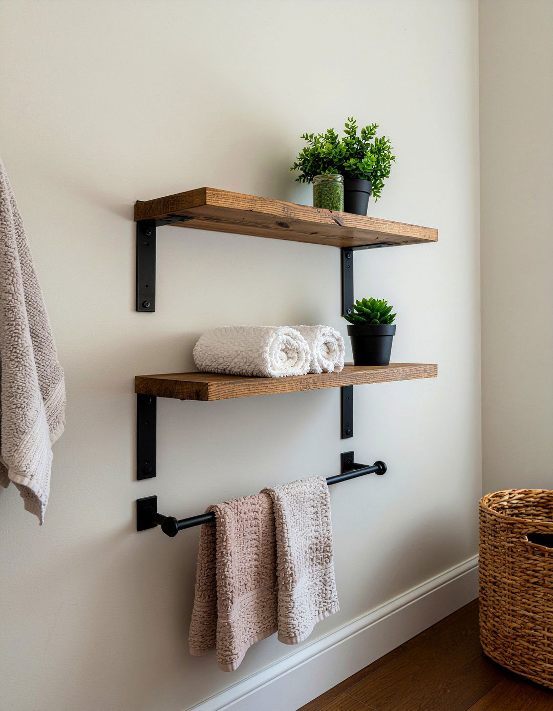 Matte Black Shelf Bracket - 30 matte black bathroom hardware ideas