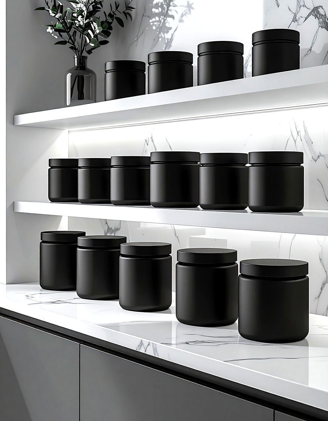 Matte Black Storage Jars - 30 kitchen jar ideas
