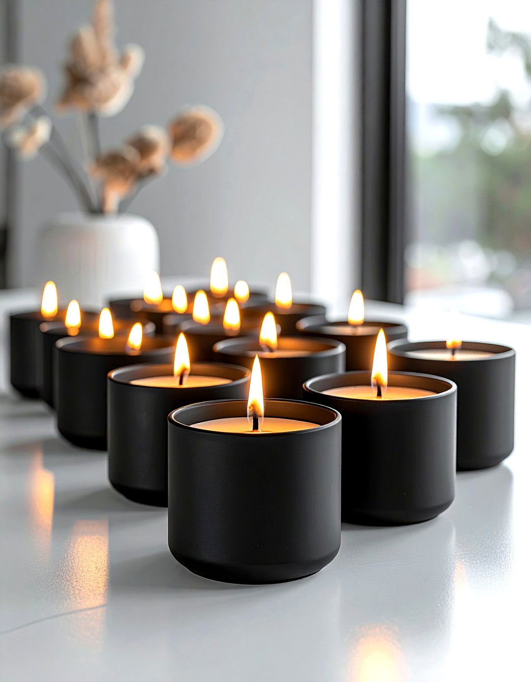 Matte Black Taper Set - 30 living room candle holders