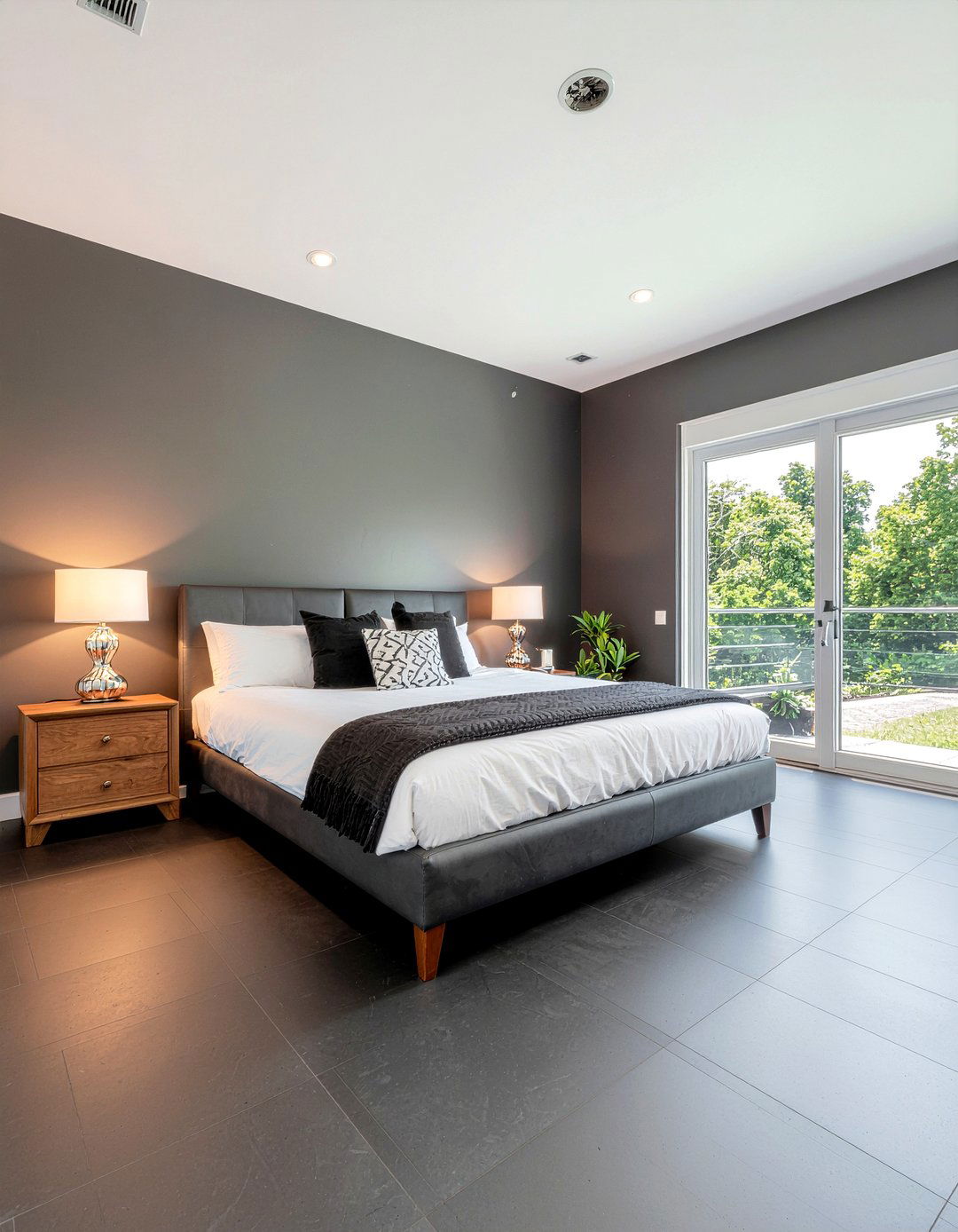 Matte Black Tile - 30 bedroom tile designs