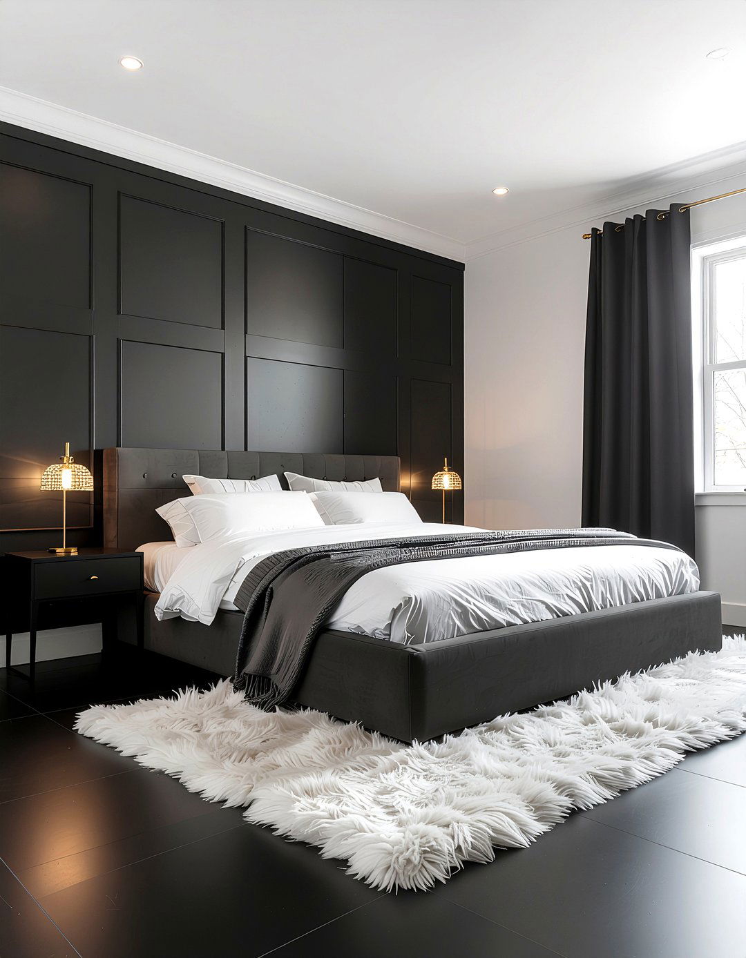 Matte Black Tile - 30 bedroom tile ideas