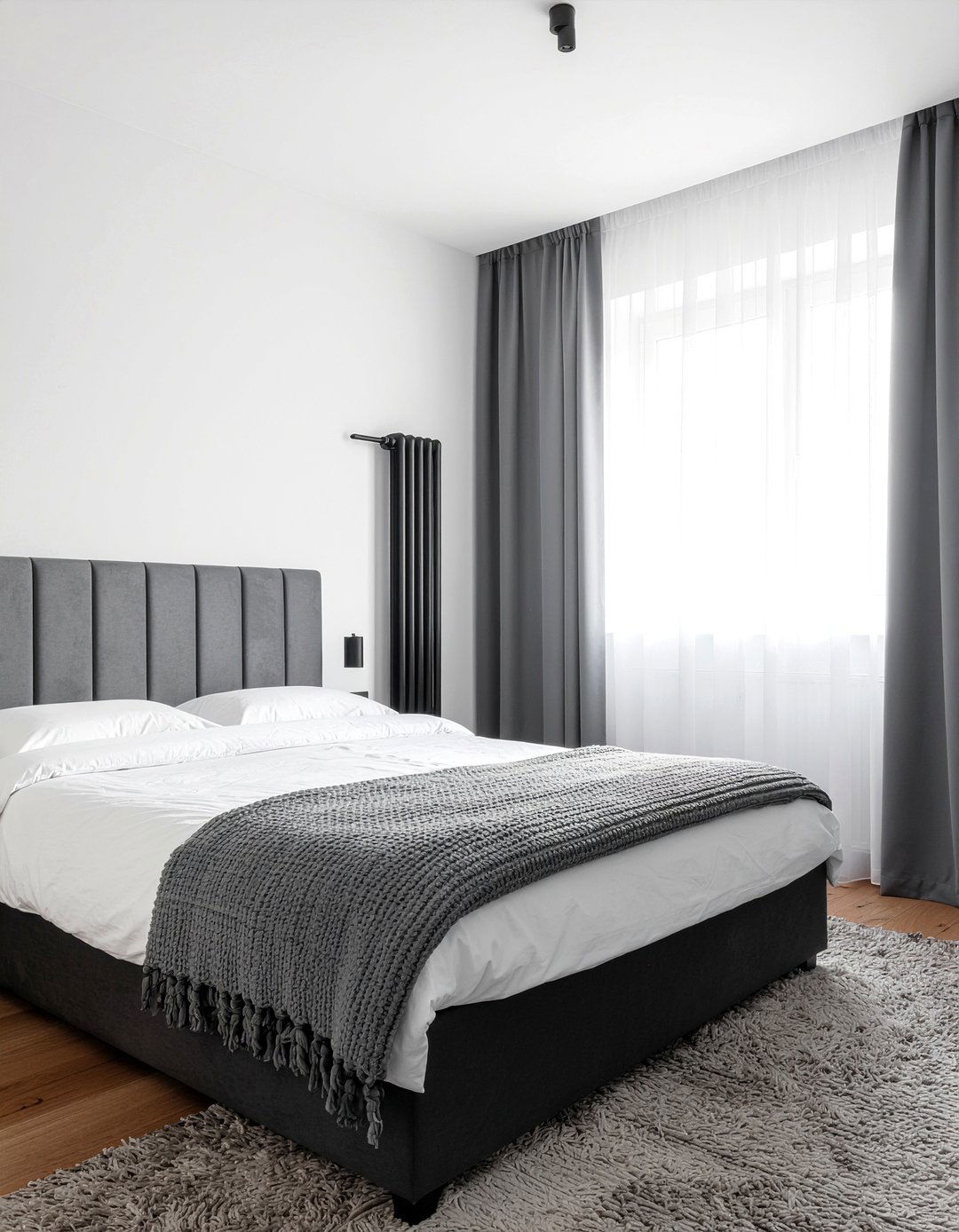 Matte Black Vertical Radiator - 30 bedroom radiators