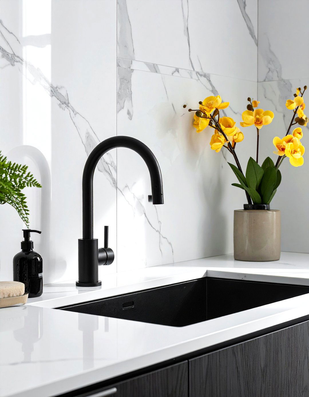 Matte Black Waterfall Faucet - 30 waterfall faucet ideas