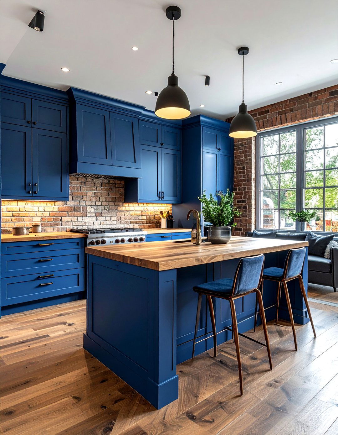Matte Blue Kitchen Cabinets - 30 blue kitchen cabinet ideas