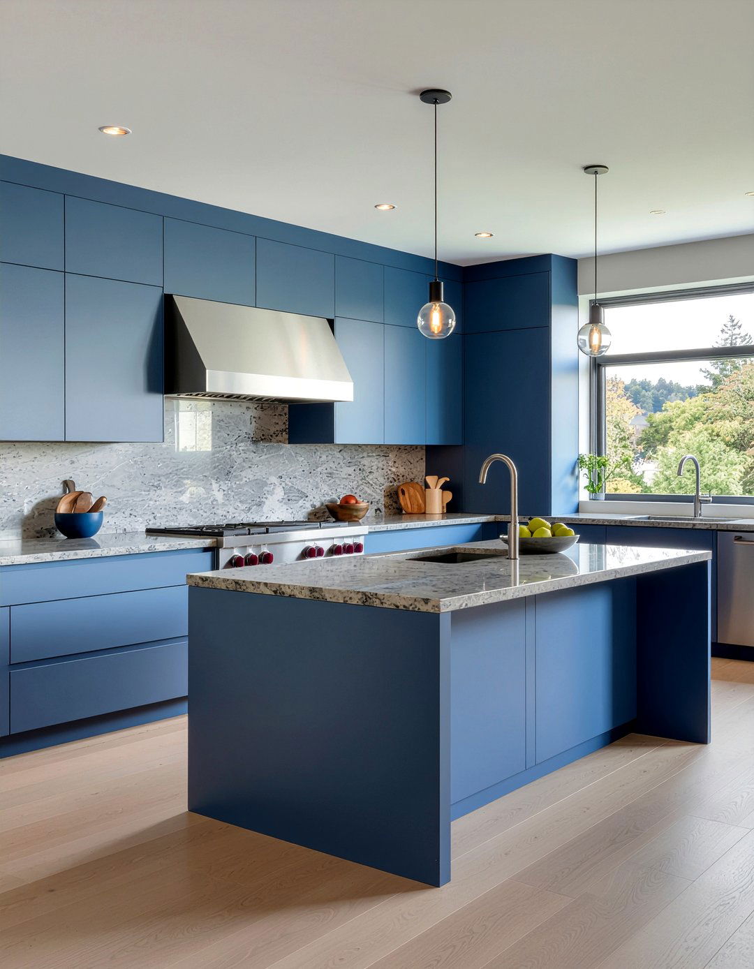 Matte Blue Kitchen - 30 blue kitchen ideas