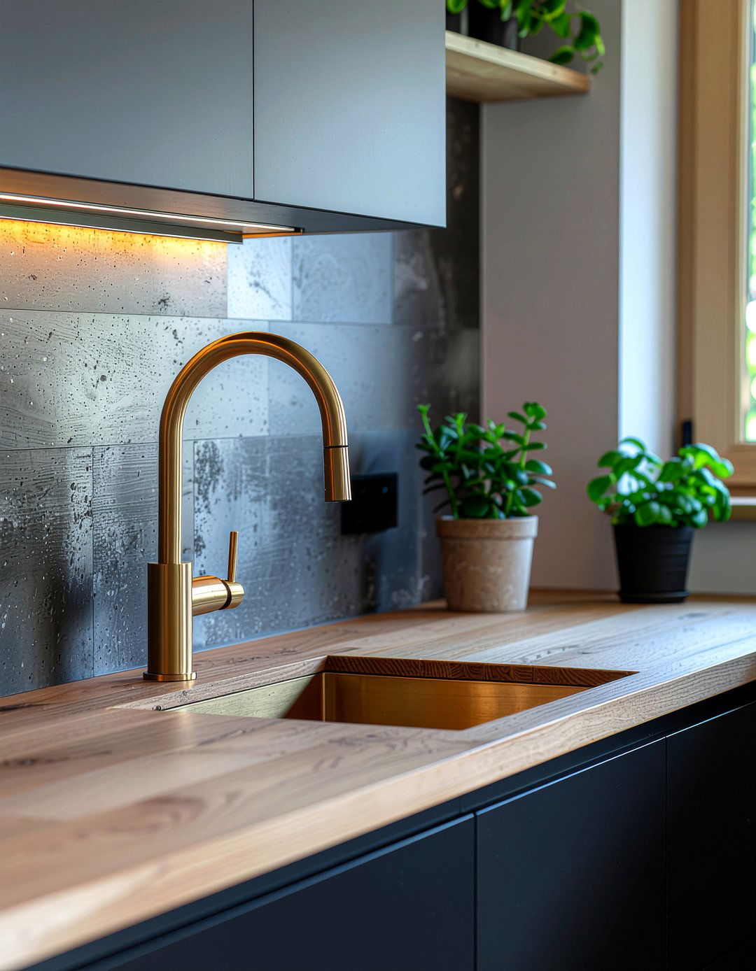 Matte Brass Deck Mount Faucet - 30 brass kitchen faucet ideas