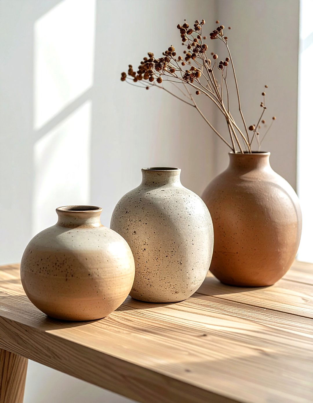Matte Ceramic Vase Set - 30 Scandinavian home decor ideas